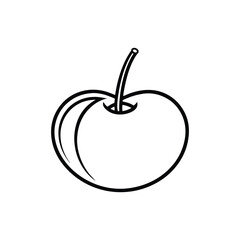 Cherry Vector. Cherry line Icon and Berries Graphic Illustration