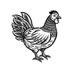 Simple Chicken Icon. Clean and Minimalist Illustration Design