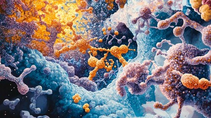 Fototapeta premium Abstract Cellular Structure in Vibrant Colors