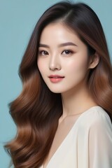 Naklejka premium Beautiful Fashion Model with Flawless Skin and Sensual Lips