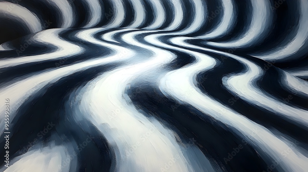 Poster abstract black and white wavy pattern for modern artistic backgrounds and minimalist design concepts