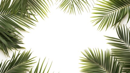 Tropical Palm Leaves Frame