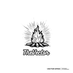 Obraz premium bonfire logo, vector, mascot, character, cartoon, illustration, eps10