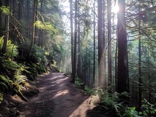 Obraz premium footpath in the forest