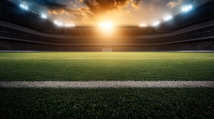 Obraz premium Soccer Stadium Night Game