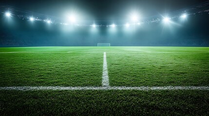 Obraz premium Soccer Stadium Night Game