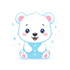 Polar Bear Cute Small Cartoon Baby Animal Character
