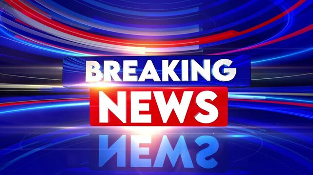 Breaking News background with red and blue abstract ring