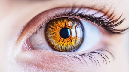Fototapeta premium Close-up of a human eye showing intricate iris and details