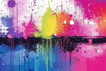 Abstract Colorful Paint Splatter Background