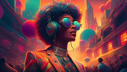 Vibrant Motown music art