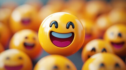 3d illustration of laughing emoji