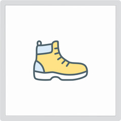 Hiking boot line icon. Editable stroke. Vector illustration.