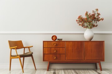 Mid-Century Modern Interior Design with Wooden Furniture