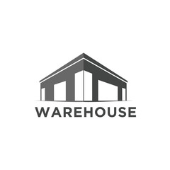 warehouse building exterior simple logo design