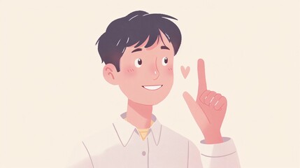  A charming illustration portrays a Korean man 