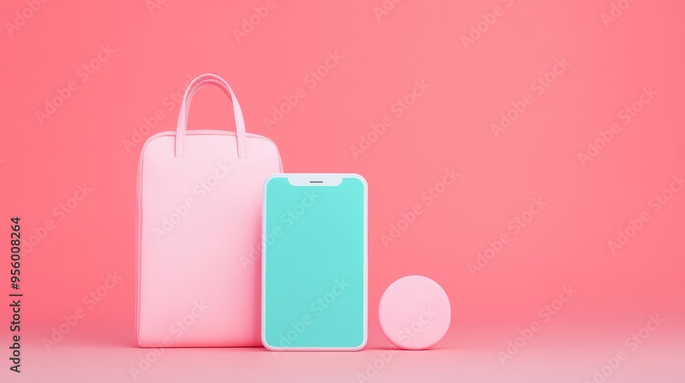 Poster a clean and modern mobile app interface with a minimalist design, featuring a bright color scheme an