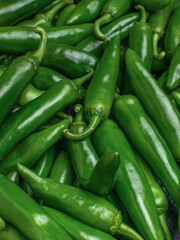 Fresh Green Jalapeno Peppers on Display - Vibrant and Healthy Organic Produce