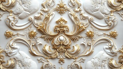 Elegant Golden and White Ornamental Design