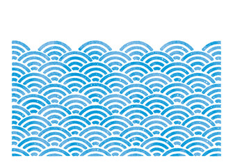 青海波　模様　和柄　伝統文様　水彩