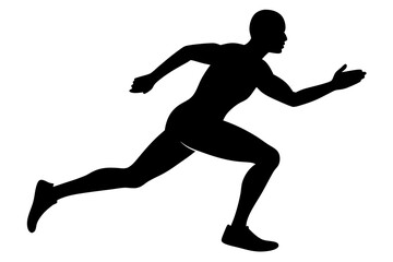 silhouettes of people running pose vector illustration
