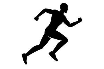 silhouettes of people running pose vector illustration
