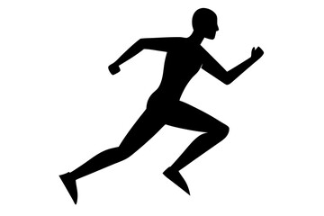 running men side view of vector runner silhouette	
