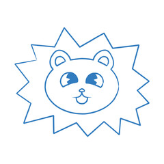 Playful blue line art bear cartoon illustration. Perfect for children's books, playful designs, and fun projects. Adds a whimsical touch to any creative work