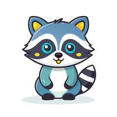 Obraz premium Raccoon Cute Small Cartoon Baby Animal Character 
