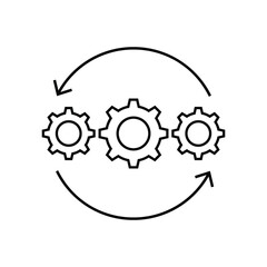 icon operation process design vector line style