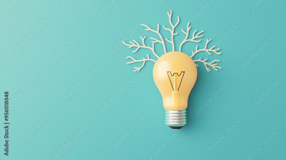 Aufkleber lightbulb branch idea.