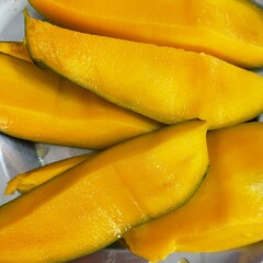 Closeup of Indian Mango Slices on a Plate