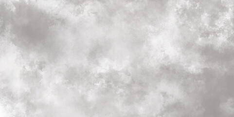 Abstract white and gray isolated cloud cumulus clouds. Gray aquarelle painted realistic fog or mist smoky textured canvas design. White and ash messy wall stucco texture background.