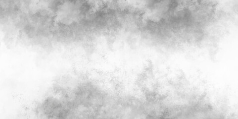 Abstract white and gray isolated cloud cumulus clouds. Gray aquarelle painted realistic fog or mist smoky textured canvas design. White and ash messy wall stucco texture background.