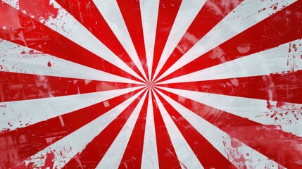 Red and white sunburst design