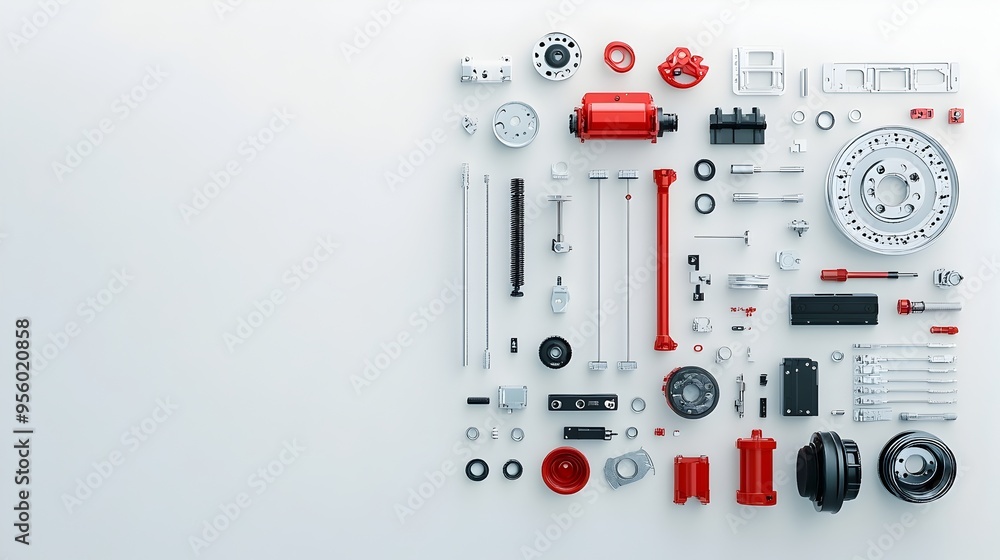 Aufkleber Neatly Displayed ABS Brake System Components for Product Showcase