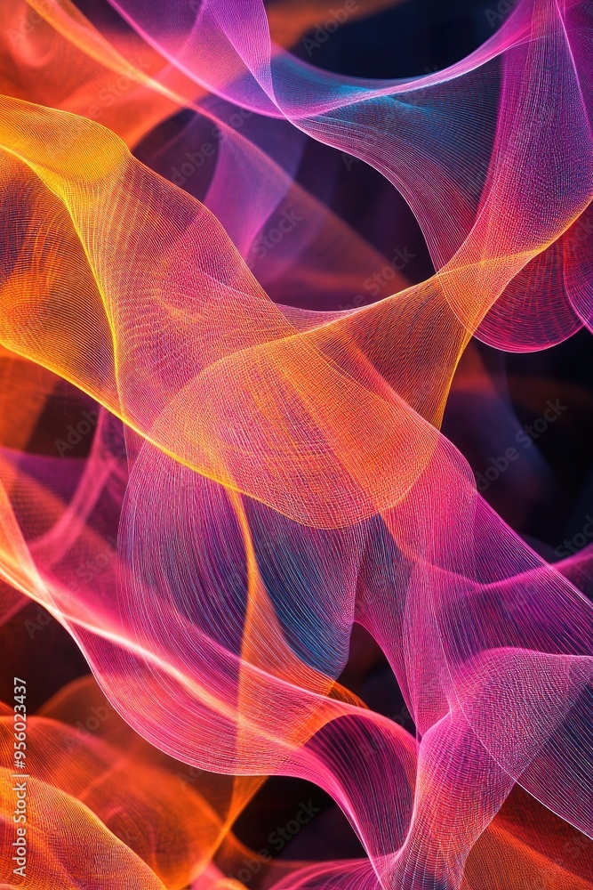 Aufkleber line art illustration featuring colorful magic lines and abstract patterns ideal for light overlays 