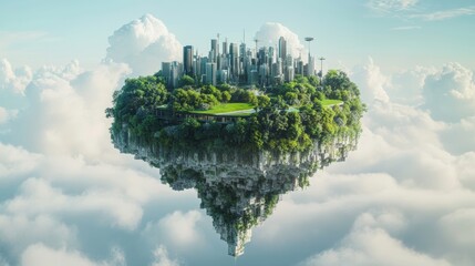 A floating island on the sky