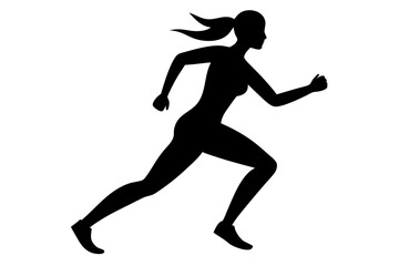 Running women silhouette, Runner silhouette	
