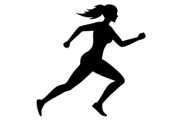 Running women silhouette, Runner silhouette	
