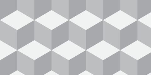 Obraz premium Seamless pattern block cube background. hexagon Cubes mosaic shape vector design. Minimal Abstract white and gray from cubes vector art design. Geometric tiles and mosaic creative stylish