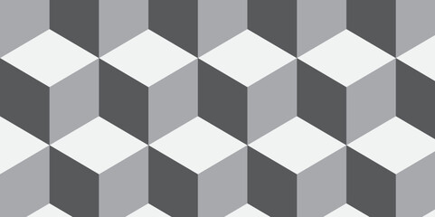 Seamless pattern block cube background. hexagon Cubes mosaic shape vector design. Minimal Abstract white and gray from cubes vector art design. Geometric tiles and mosaic creative stylish