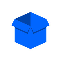 icon box package with blue color