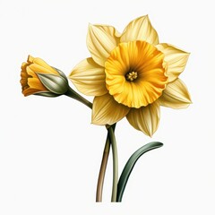 Beautiful yellow daffodil flowers in full bloom, symbolizing spring and renewal, perfect for nature-themed projects.