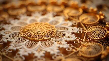 Obraz premium a close up of a colorful lace doily. 