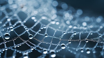 Obraz premium a spider web with water droplets on it. 