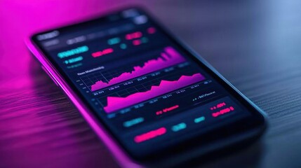 Phone Stock Market Graph.