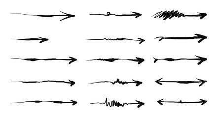 hand drawn Arrows icons Set. arrow icon with various directions. Doodle vector illustration. isolated on a white background