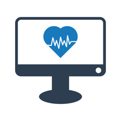 Computer heartbeat icon