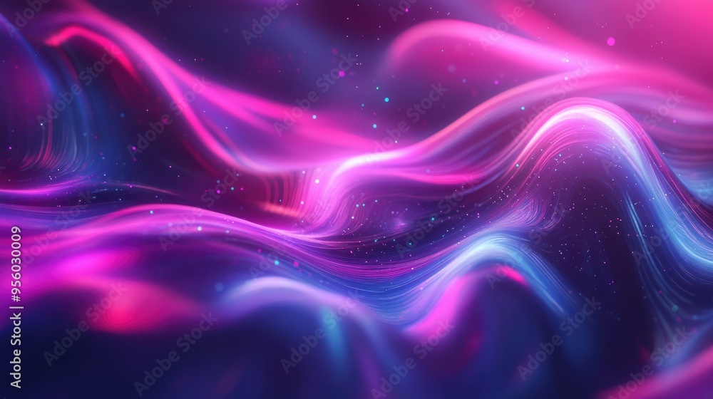 Poster abstract background featuring animated magical lines in a 3d cartoon style